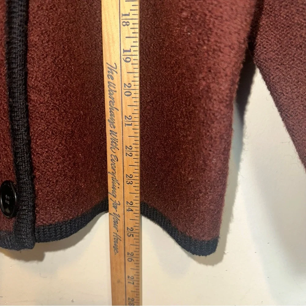 Vintage Herman Geist Brown Double Breasted 100% Wool Brown Cardigan Size Medium - Picture 7 of 7